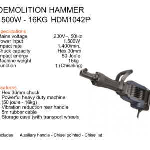 demolition hammer 1500w-16kg hdm1042p dealers in Kolkata