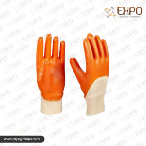 Orange Nitrile, Open Back, Interlock Line, Knit Wrist GLOVES Quantity